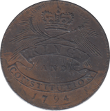 1794 CHELMSFORD SHIRE HALL HALFPENNY TOKEN
