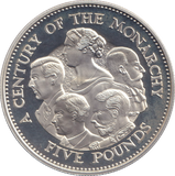 2000 SILVER PROOF FIVE POUND CENTURY OF MONARCHY