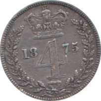 1875 MAUNDY FOURPENCE ( VF )