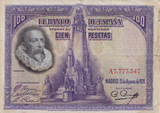 1928 100 PESTAS BANKNOTE SPAIN REF-1634
