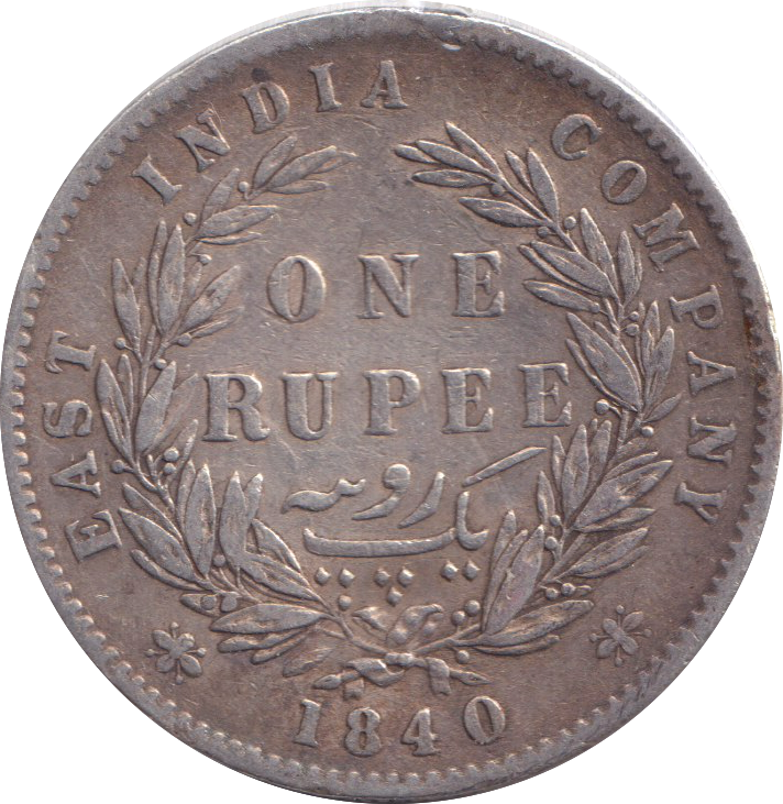 1840 SILVER RUPEE INDIA REF-1