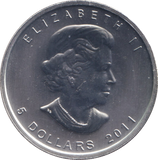 2011 1 OZ .999 FINE SILVER 5 DOLLARS CANADA