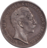 1910 SILVER 3 MARK GERMANY