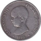 1892 SILVER 5 PERSAS SPAIN