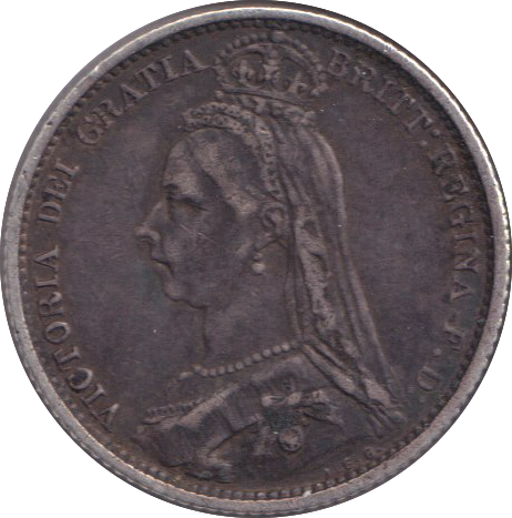 1887 SIXPENCE ( GF )