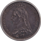 1887 SIXPENCE ( GF )