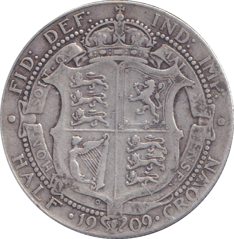 1909 HALFCROWN ( FINE )