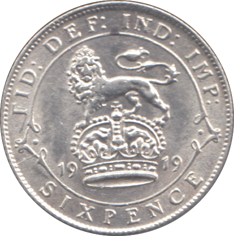 1919 SIXPENCE ( UNC )
