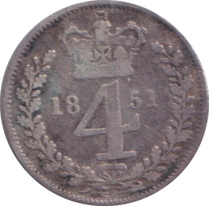 1851 FINE MAUNDY FOURPENCE