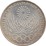 1972 SILVER GERMANY WEST 10 MARK OLYMPIC