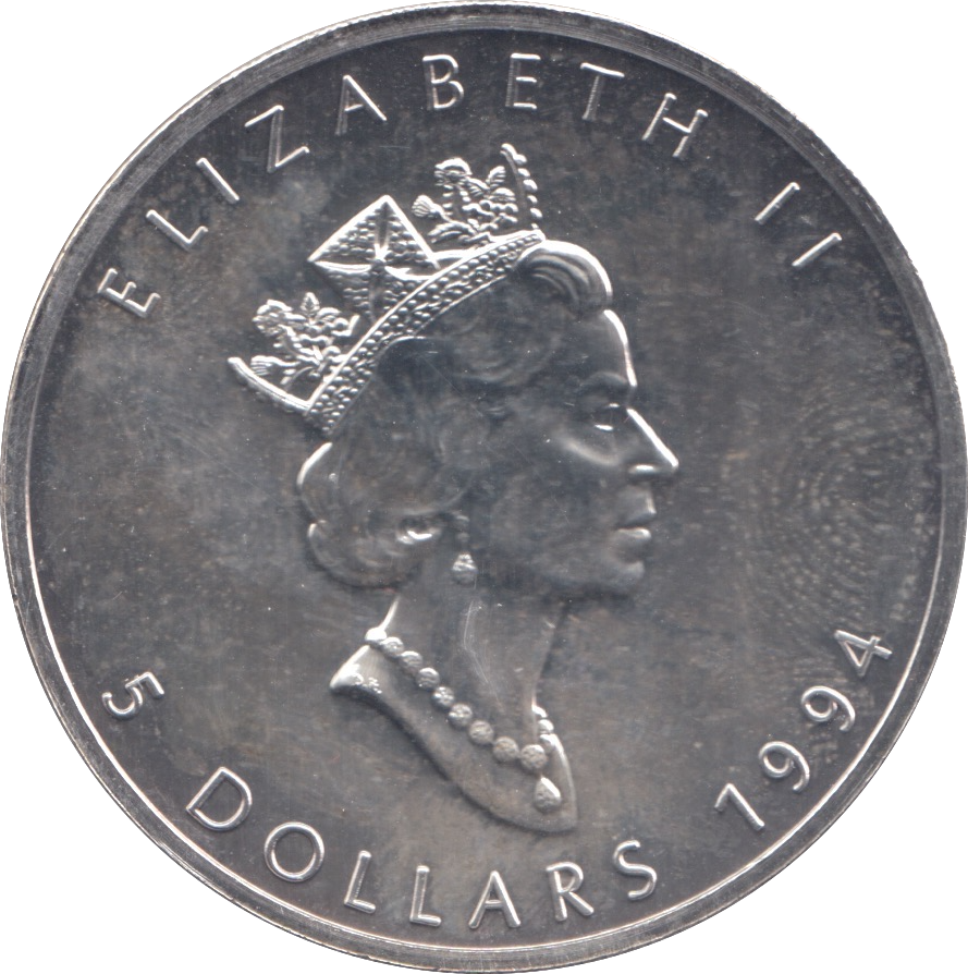 1994 CANADA SILVER FIVE DOLLARS