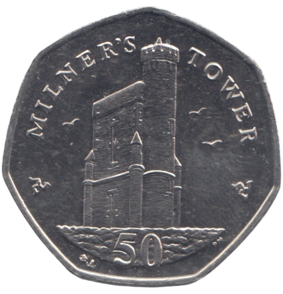 2014 50 PENCE MILNERS TOWER ISLE OF MAN