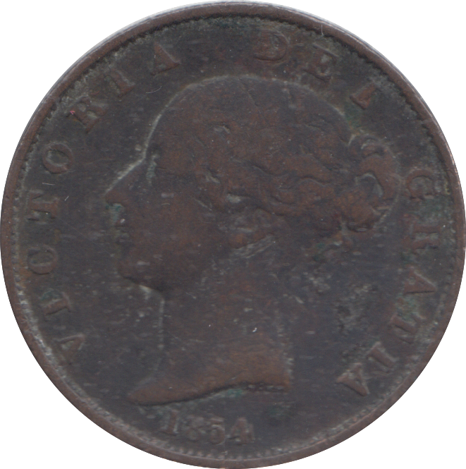 1854 HALFPENNY ( FINE )