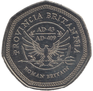 2020 50P SHAPED COIN ROMAN BRITAIN