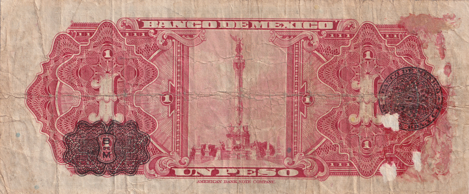 1943 MEXICO 1 PESO BANKNOTE REF-1663