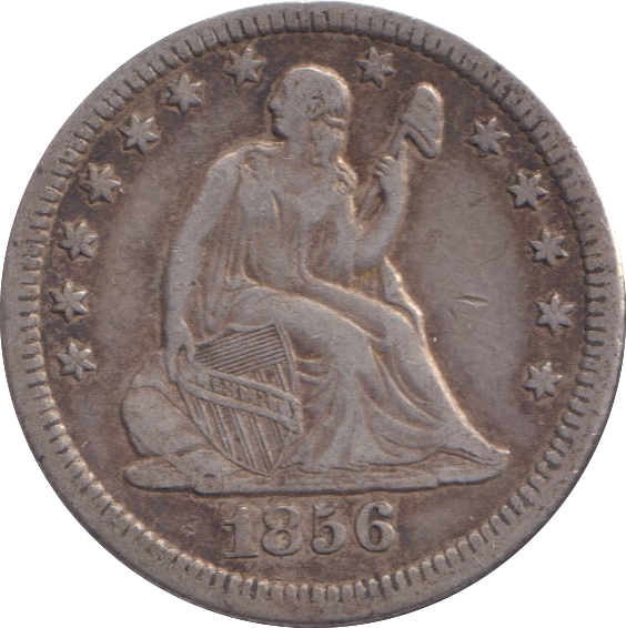 1856 SILVER USA QUARTER DOLLAR