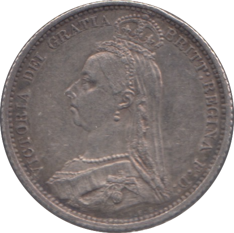 1887 SIX PENCE ( VF )
