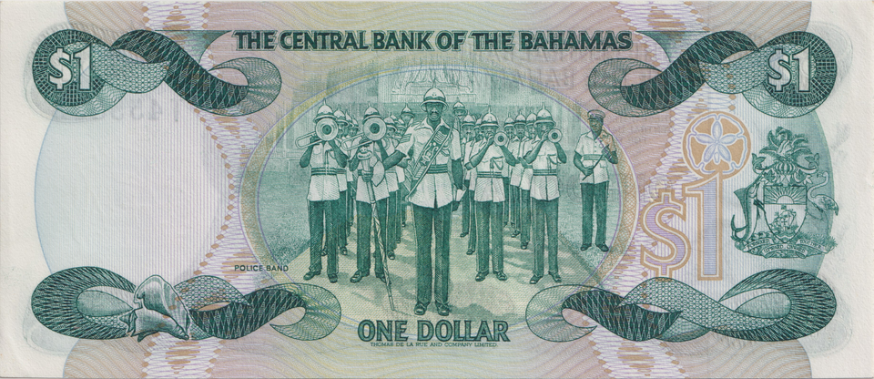 1974 ONE DOLLAR BAHAMAS BANKNOTE REF-1760