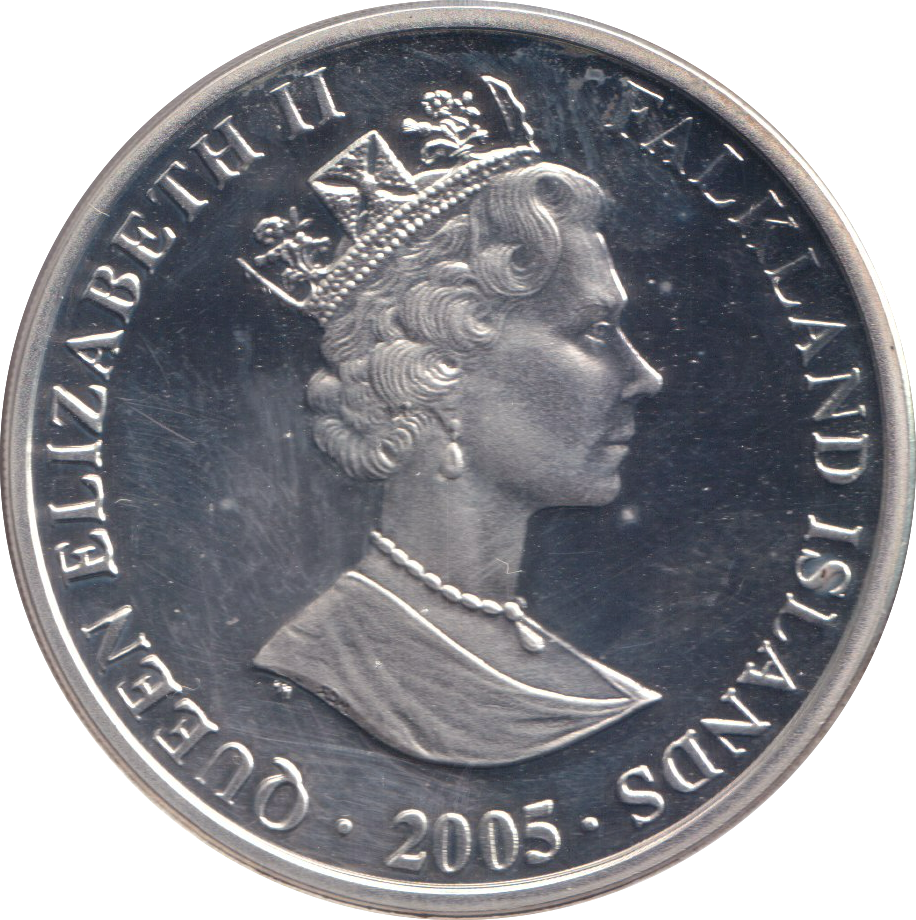 2005 SILVER PROOF CROWN FALKLAND ISLANDS