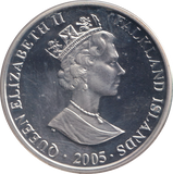 2005 SILVER PROOF CROWN FALKLAND ISLANDS