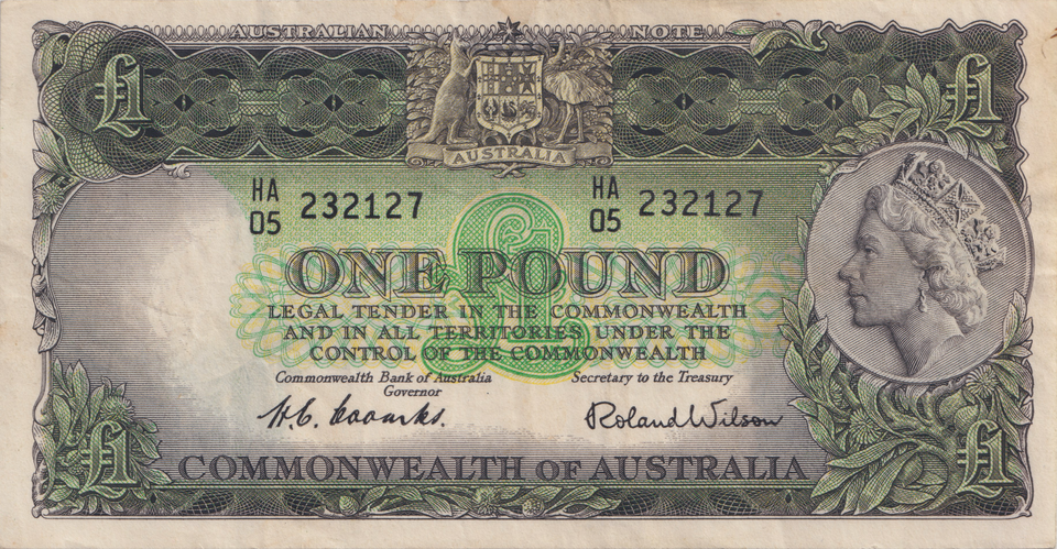1961 ONE POUND AUSTRALIA BANKNOTE REF-1819