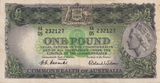 1961 ONE POUND AUSTRALIA BANKNOTE REF-1819