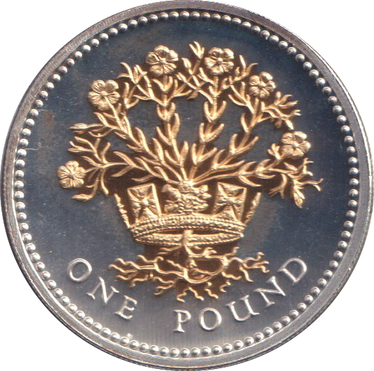 2008 SILVER PROOF GOLD PLATED £1