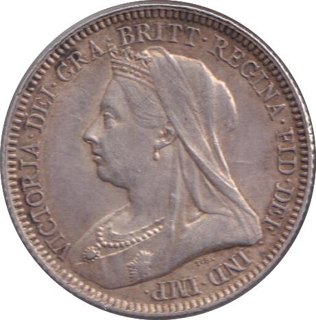 1893 SIXPENCE ( EF )