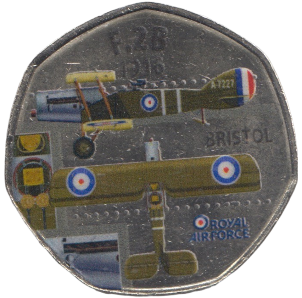 2016 50P SHAPED MEDALLION F.2B 1916