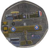 2016 50P SHAPED MEDALLION F.2B 1916