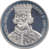 1996 SILVER PROOF TWO POUND ROYAL HERITAGE HENRY II