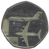 2016 50P SHAPED MEDALLION GLOBEMASTER 1991