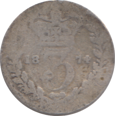 1874 THREEPENCE ( NF )