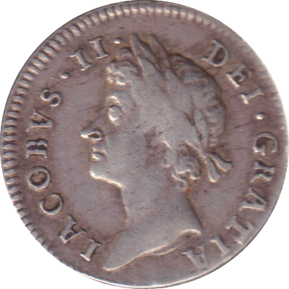 1686 MAUNDY THREEPENCE ( FINE )