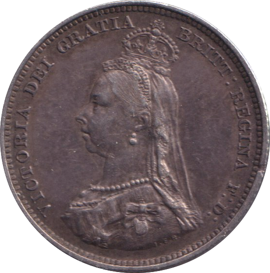 1887 SHILLING ( VF )