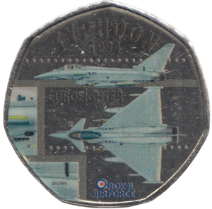 2016 50P SHAPED MEDALLION TYPHOON 1994