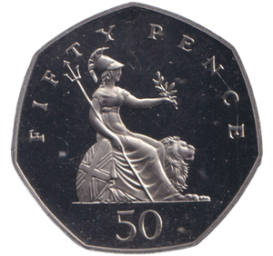 1985 50 PENCE BRITANNIA ( BU )