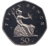 1985 LARGE 50 PENCE BRITANNIA ( BU )