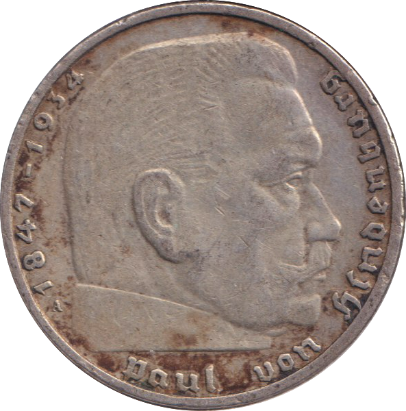 1939 SILVER 2 REICHSMARK GERMANY
