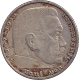 1939 SILVER 2 REICHSMARK GERMANY