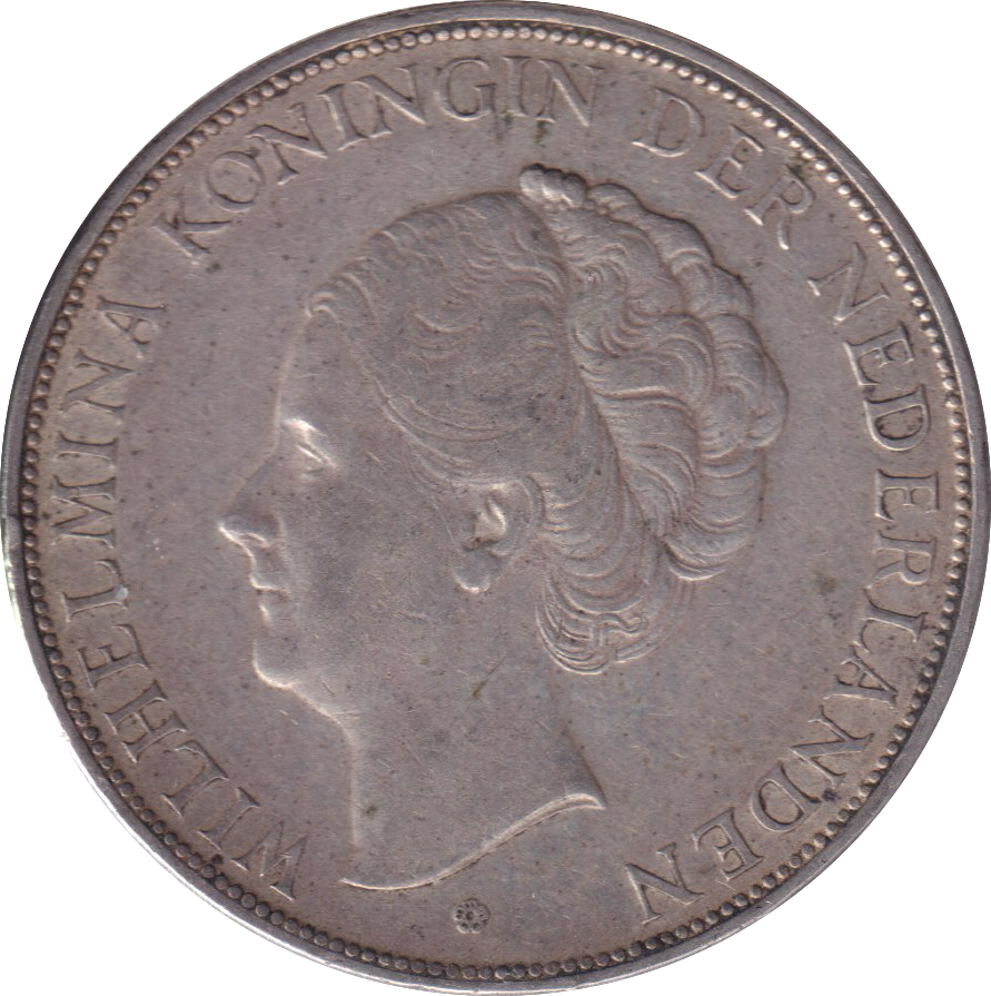 1937 SILVER 2 1/2 GULDEN NETHERLANDS