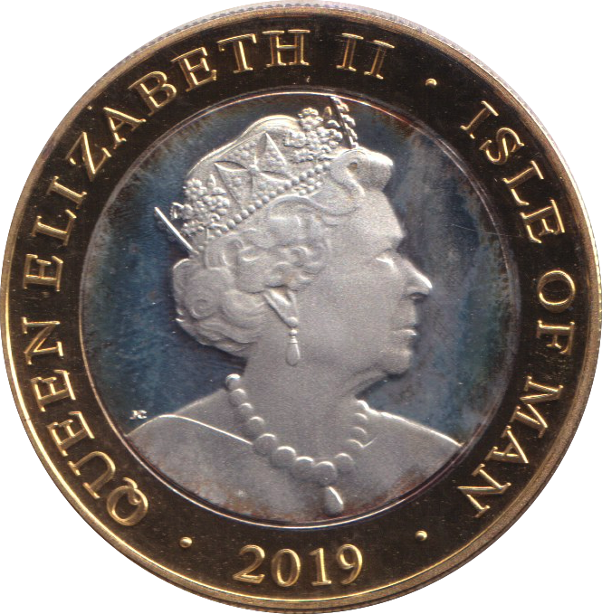 2019 SILVER PROOF LET US GO FORWARD TO VICTORY TWO POUNDS ISLE OF MAN