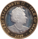 2019 SILVER PROOF LET US GO FORWARD TO VICTORY TWO POUNDS ISLE OF MAN