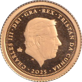 2025 GOLD PROOF FIVE POUND TRISTAN DA CUHNA