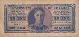 1942 TEN CENTS CEYLON BANKNOTE REF-1776