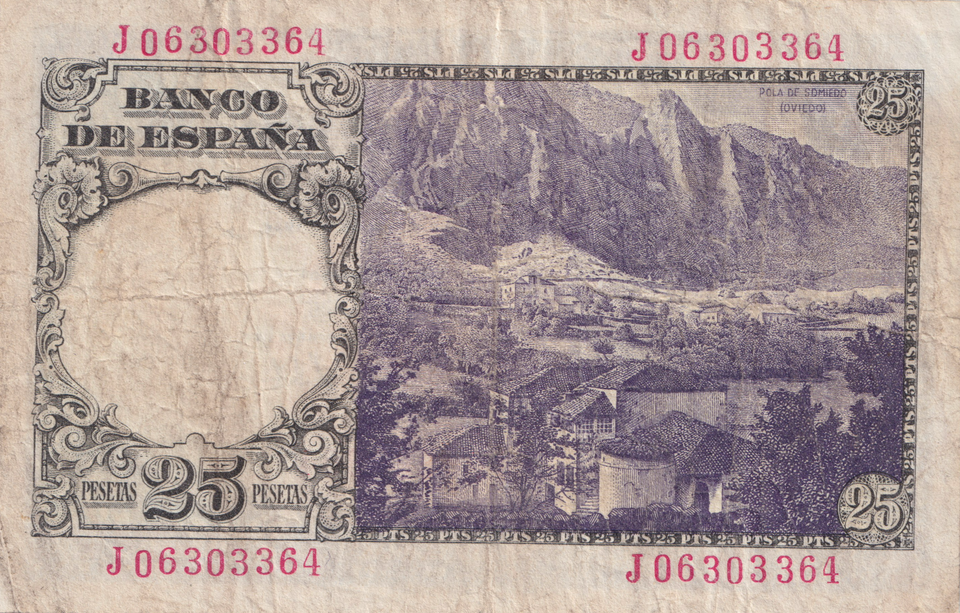 1946 25 PESTAS BANKNOTE SPAIN REF-1638