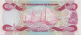 1974 THREE DOLLARS BAHAMAS BANKNOTE REF-1761
