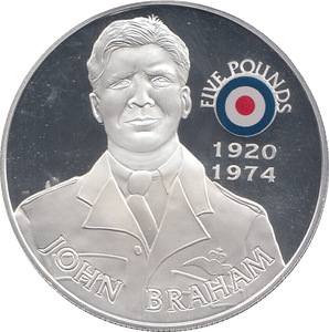 2008 SILVER PROOF £5 JOHN BRAHAM
