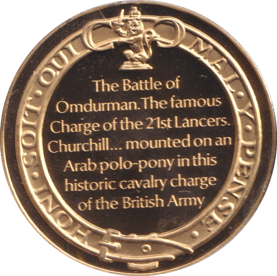 1974 SILVER GOLD PLATED WINSTON CHURCHILL LANCERS MEDALLION
