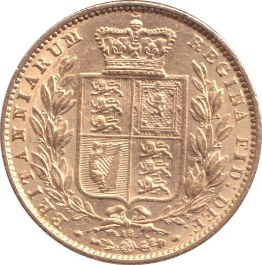 1866 GOLD SOVEREIGN ( EF )